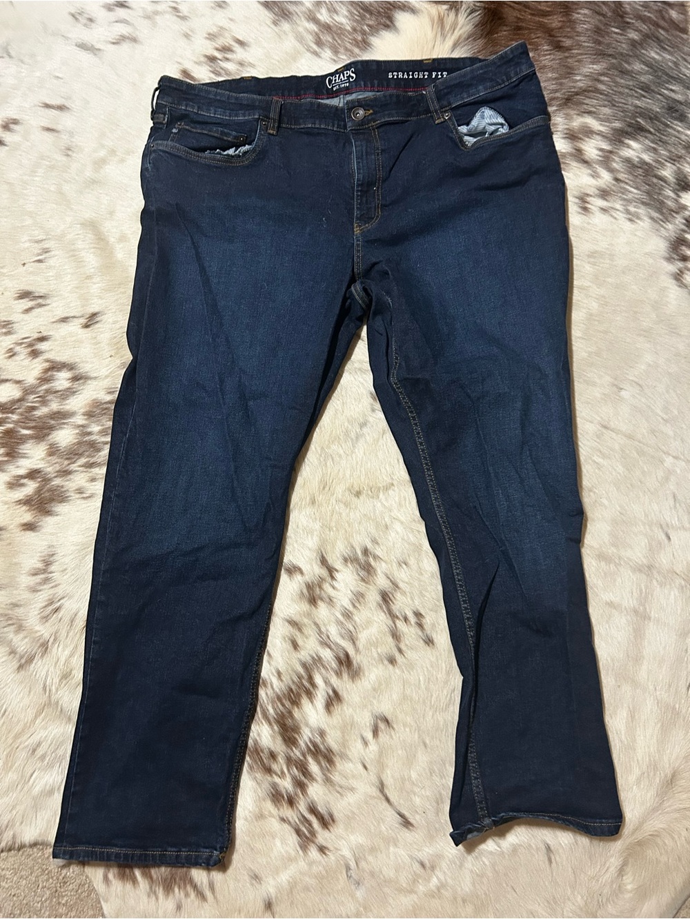 Chaps Straight Fit Jeans - Dark Blue